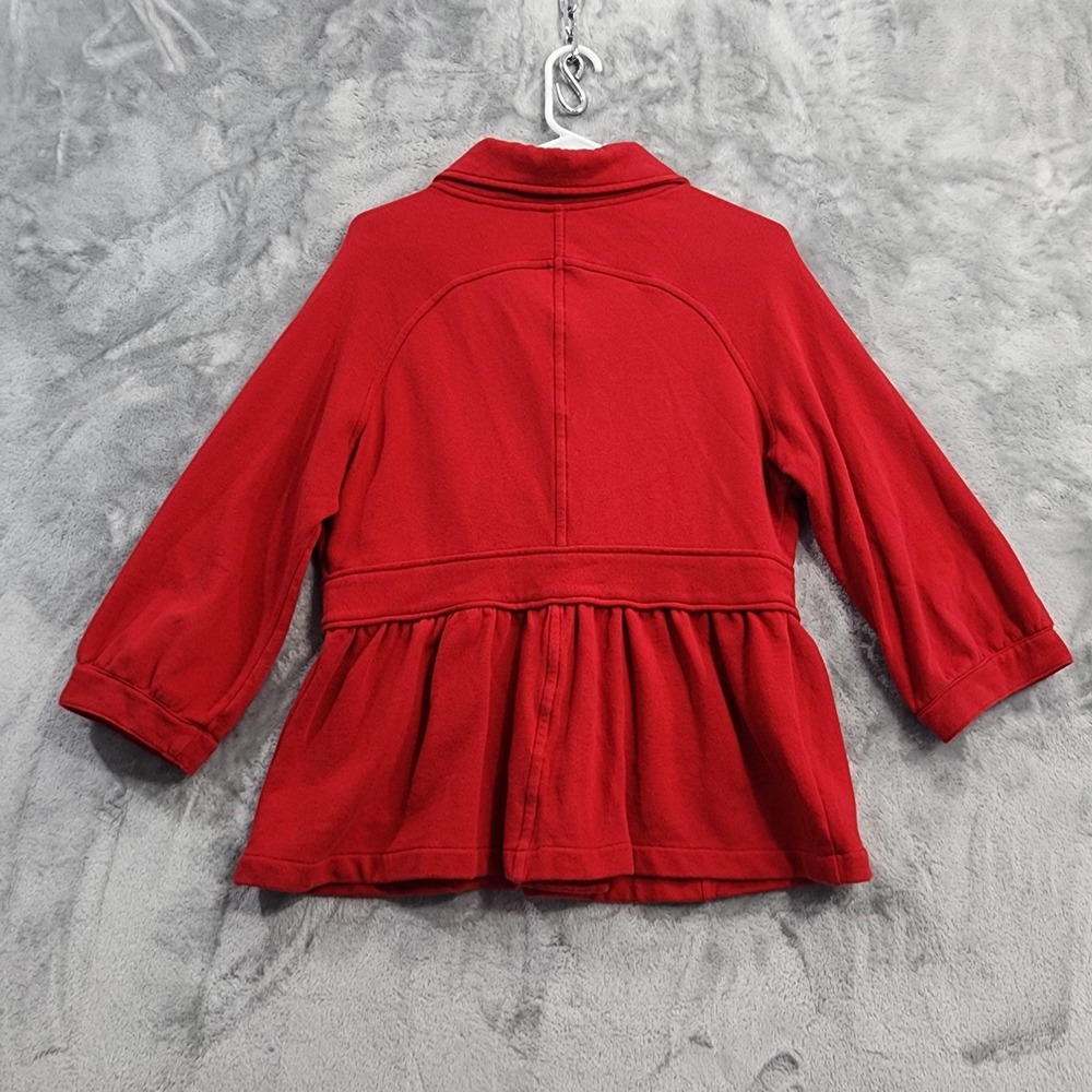Caslon Jacket Womens M Red Cotton Knit 3/4 Sleeve Peplum‎ Peacoat Preppy Casual - Picture 4 of 11